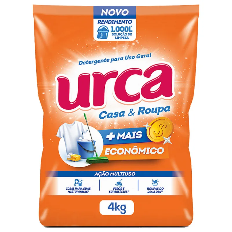 Lava Roupa Pó Urca Casa & Roupa 4kg Sachê