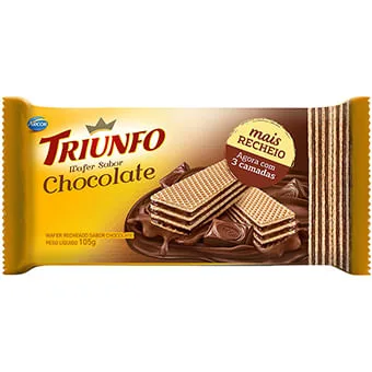 Biscoito Triunfo Wafer Chocolate 105g - Triunfo - Mercearia