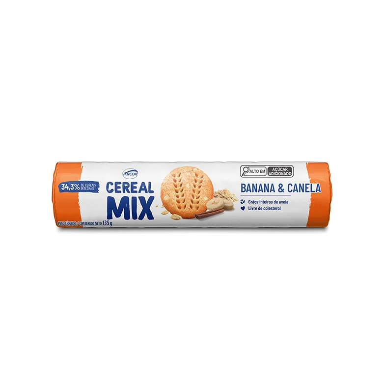 Biscoito Arcor Cereal Mix Banana e Canela 135gr - Arcor - Mercearia