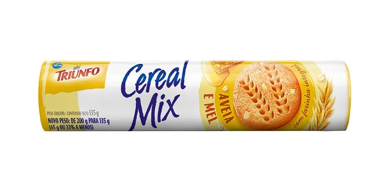 Biscoito Triunfo Cereal Mix Aveia e Mel 135g - Triunfo - Mercearia