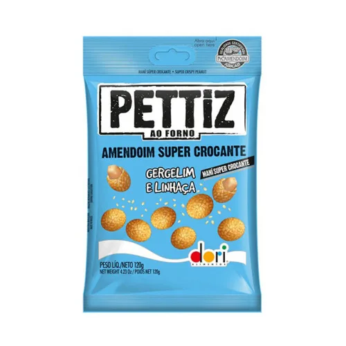 Amendoim Pettiz Gergelim/linhaca 120gr - AMENDOIM - Mercearia