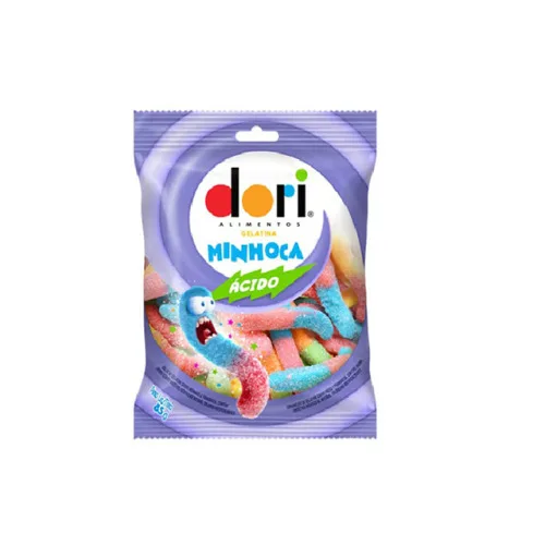 Bala Gelatina Dori 85g Minhoca Acida - DORI - Mercearia