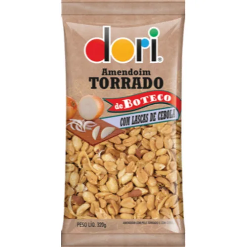 AMENDOIM DORI TORRADO DE BOTECO LASCAS DE CEBOLA 320G - DORI - Mercearia