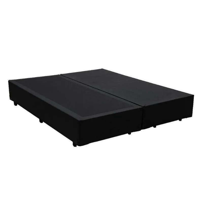 Base Box Blindado Queen Bipartido Homequeen Sintético Preto 40x158x198