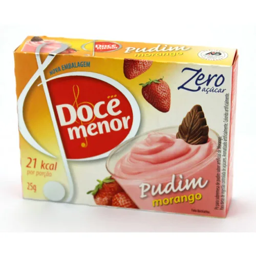 Pudim Doce Menor Diet Morango 6xr | Pudim Doce Menor Diet Morango 6x25gr - DOCE MENOR - Mercearia
