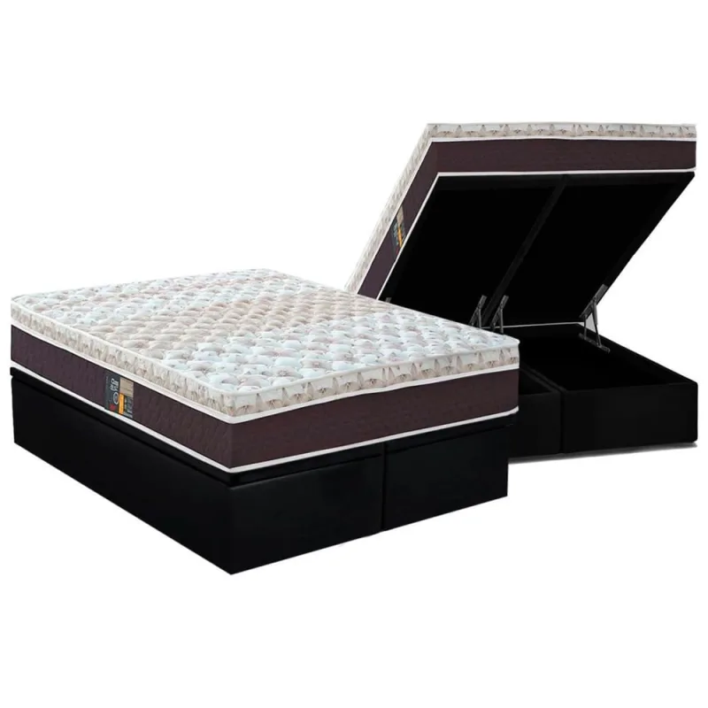 Conjunto Baú-Colchão Castor Pocket Class + Cama Queen 158 - Castor - Móveis