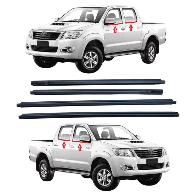 Kit 4 Borracha Pestana Externa Porta Hilux Dupla 2005 A 2015