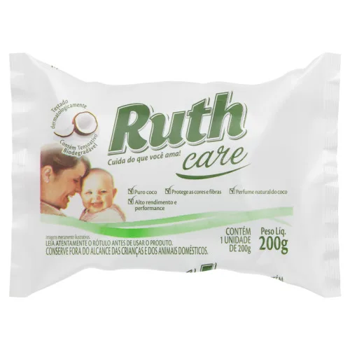 Sabao Ruth Care 200gr Coco Artesanal - ARTESANAL - Higiene E Beleza