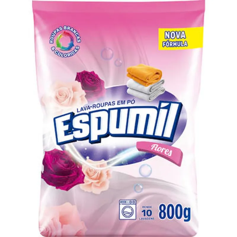 Lava Roupas em Pó Espumil Flores 800g