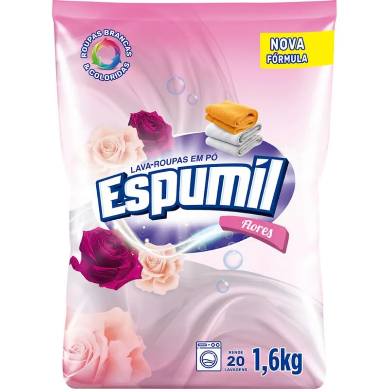 Lava Roupas em Pó Espumil Flores 1,6kg