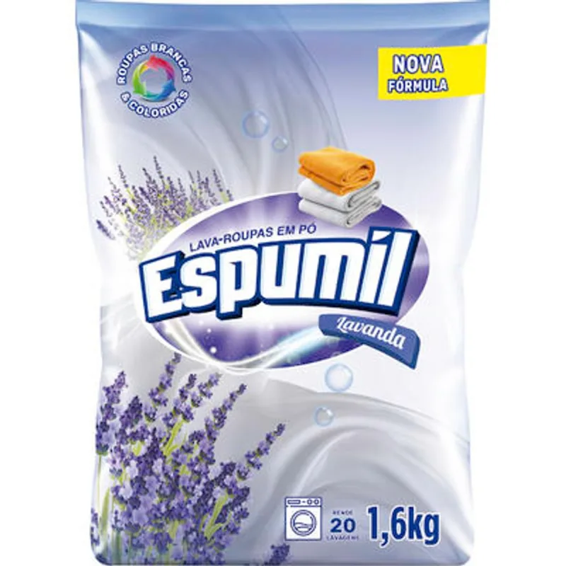 Lava Roupas em Pó Espumil Lavanda 1,6kg