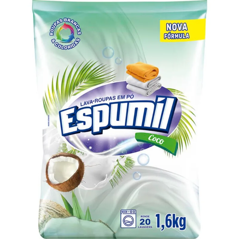Lava Roupas em Pó Espumil Coco 1,6kg