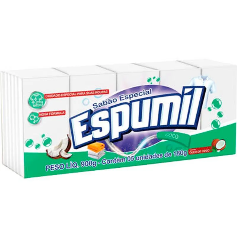 Sabão em Pedaço Espumil Coco 5x180g