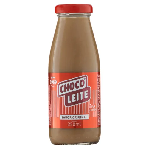 BEBIDA LÁCTEA ESTERILIZADA ORIGINAL SEM GLÚTEN CHOCO LEITE VIDRO 250ML - CHOCO LEITE
