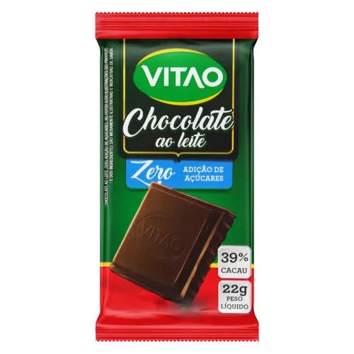 Chocolate Ao Leite 39 Cacau Vitao Pacote 22g - VITAO - Mercearia