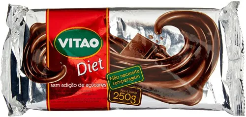 Cobertura Chocolate Ao Leite Diet Vitao Pacote 250g - VITAO - Mercearia