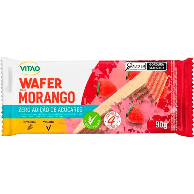 Biscoito Wafer Vitao Zero Morango 90g