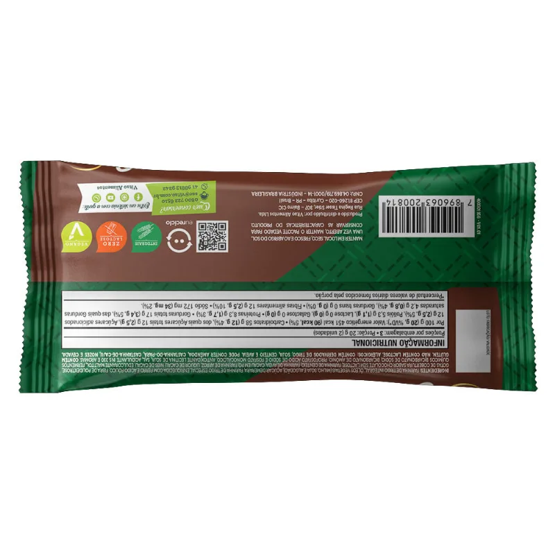 Biscoito Cookie com Gotas de Chocolate Vegano 43% Integral Chocolate Vitao Pacote 60g 3 Unidades