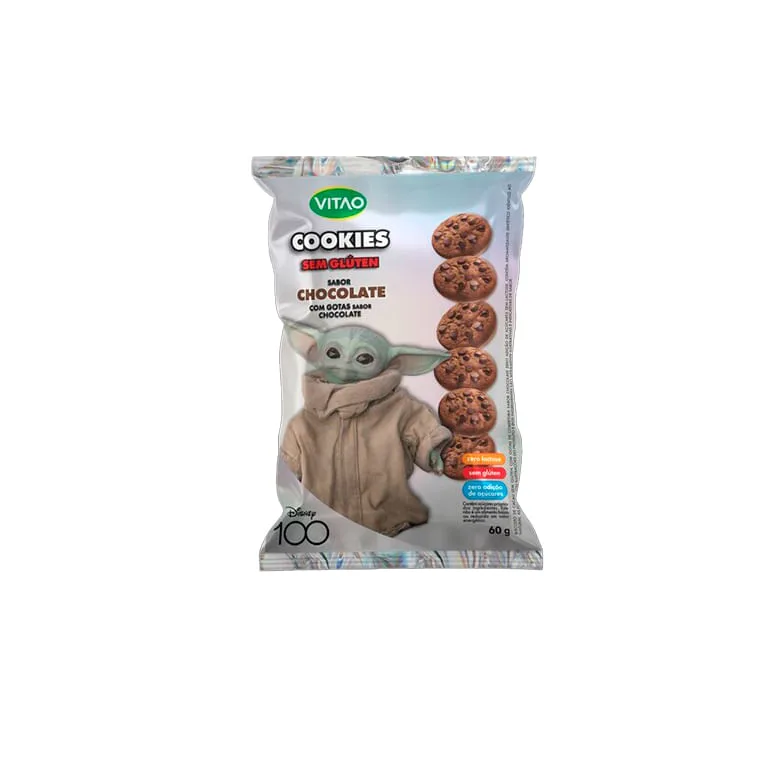 Cookies Vitao Disney Zero Adição Açucar Chocolate com Gotas Chocolate 60g - Vitao - Mercearia