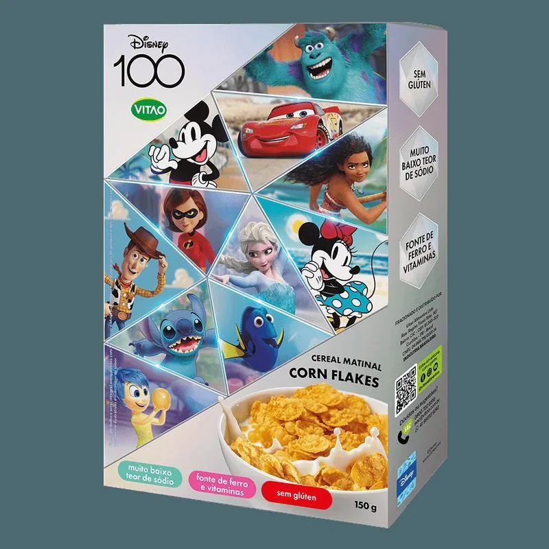 Disney Cereal Corn Flakes Tradicional Sem Gluten 150g Vitao - Não Informado - Mercearia