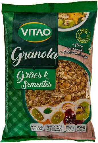 Granola Grãos Sementes Vitao Pacote 250g - VITAO - Mercearia
