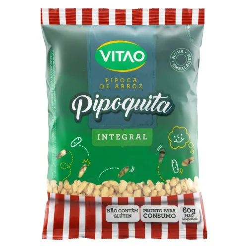 Pipoca Pronta De Arroz Integral Vitao Pacote 60g - VITAO - Mercearia