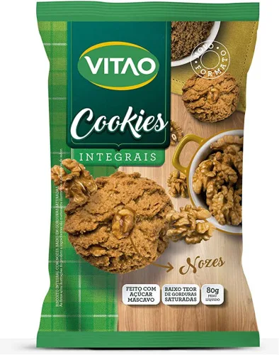 Cookie Integral Nozes 80g Vitao - VITAO - Mercearia