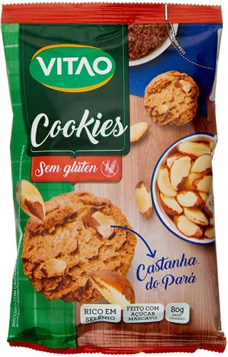 Cookie Sem Gluten Castanha Do Para 80g Vitao - VITAO - Mercearia