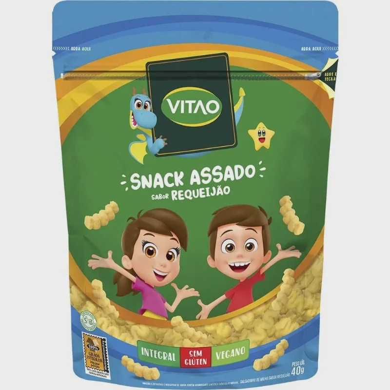 Snack Integral Sabor Requeijão Sem Glúten Kids Vitao 40g kit C/10 uni