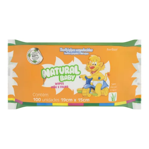 Toalhas Umedecidas Higiênicas Natural Baby - NATURAL - Higiene E Beleza