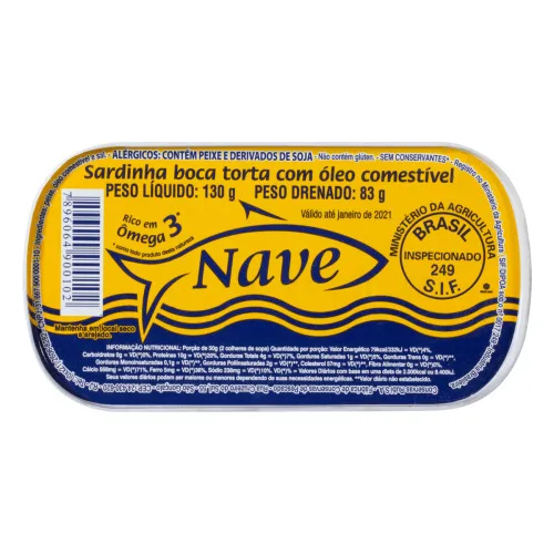 Sardinha Nave Em Óleo - Mercearia