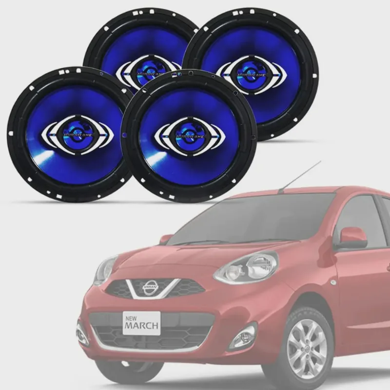 Kit Alto Falante Hurricane 6 e 6 p/ Nissan March 2011 até 2018