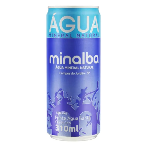 ÁGUA MINERAL NATURAL SEM GÁS MINALBA LATA 310ML - MINALBA - Bebidas