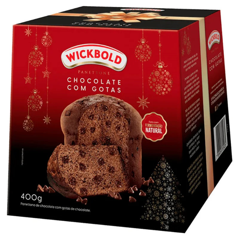 Panettone de Chocolate com Gotas de Chocolate Wickbold Caixa 400g