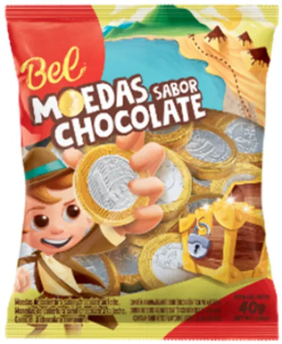 Moedas De Chocolate Ao Leite Bel Pacote 40g - Mercearia