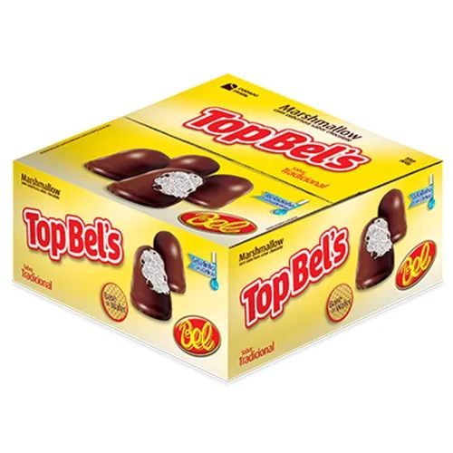 Marshmallow Tradicional Cobertura Chocolate Bel Topbel Caixa 216g 12 Unidades - Mercearia
