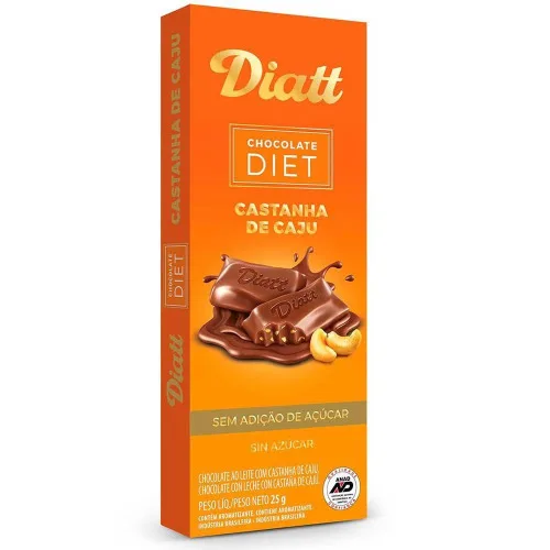 Chocolate Castanha De Cajú Diet 25g Diatt Mundo Natural - DIATT - Mercearia