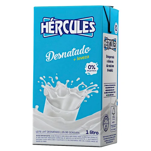 LEITE LONGA VIDA DESNATADO HÉRCULES 1 LITRO - HERCULES