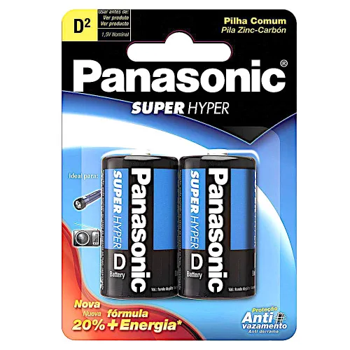 Pilha Panasonic Super Hyper Grande 2unidade - PANASONIC - Bazar