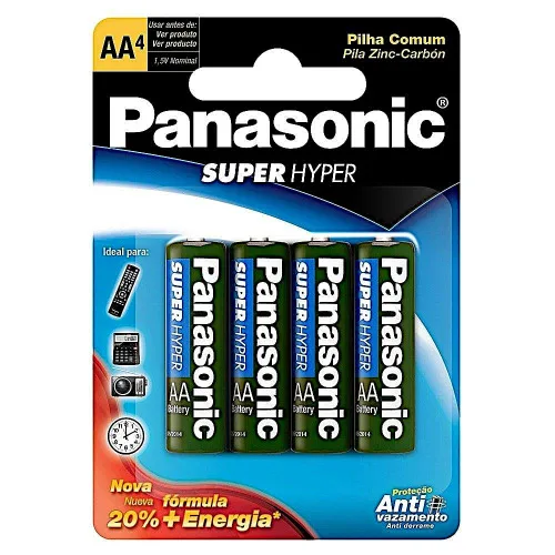 Pilha Panasonic Super Hyper Pequena 4unidade - PANASONIC - Bazar