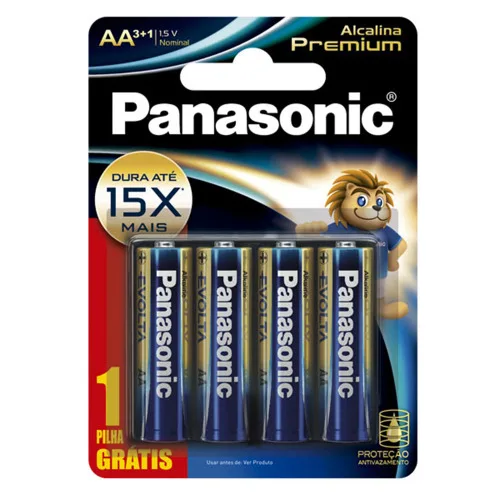 PILHA PANASONIC ALCALINA PREMIUM AA LV4 PG3 - PANASONIC