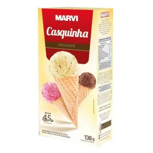 Casquinha Para Sorvete Biscoito Doce Marvi Caixa 138g - MARVI - Mercearia