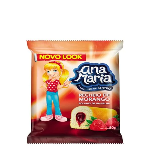 Bolinho Ana Maria Sabor Morango Pullman 80g - ANA MARIA