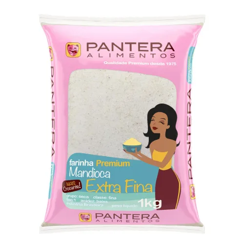 Farinha De Mandioca Tipo 1 Extrafina Pantera Premium Pacote 1kg - PANTERA