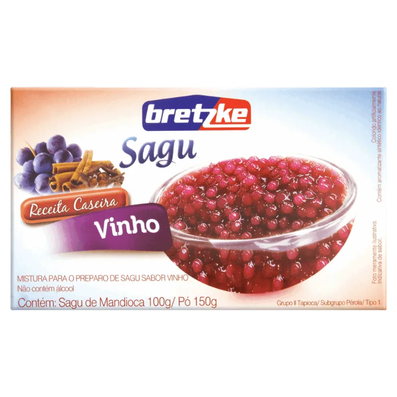 Mistura para Sagu Tipo 1 Vinho Bretzke Caixa 250g