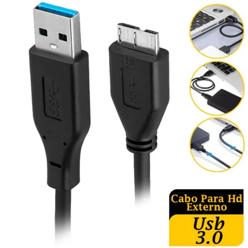 Cabo Carregador 50 Cm Compativel Hd Externo Usb