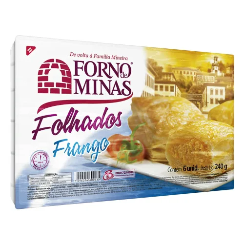 Folhado Congelado Frango Forno De Minas 240g 6 Unidades - FORNO DE MINAS - Mercearia