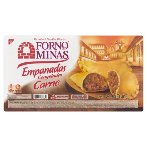Empanada Congelado Carne Forno De Minas 240g Com 3 Unidades - FORNO DE MINAS - Mercearia