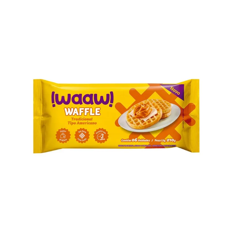 Waffle Congelado Tradicional Tipo Americano !Waaw! 210g