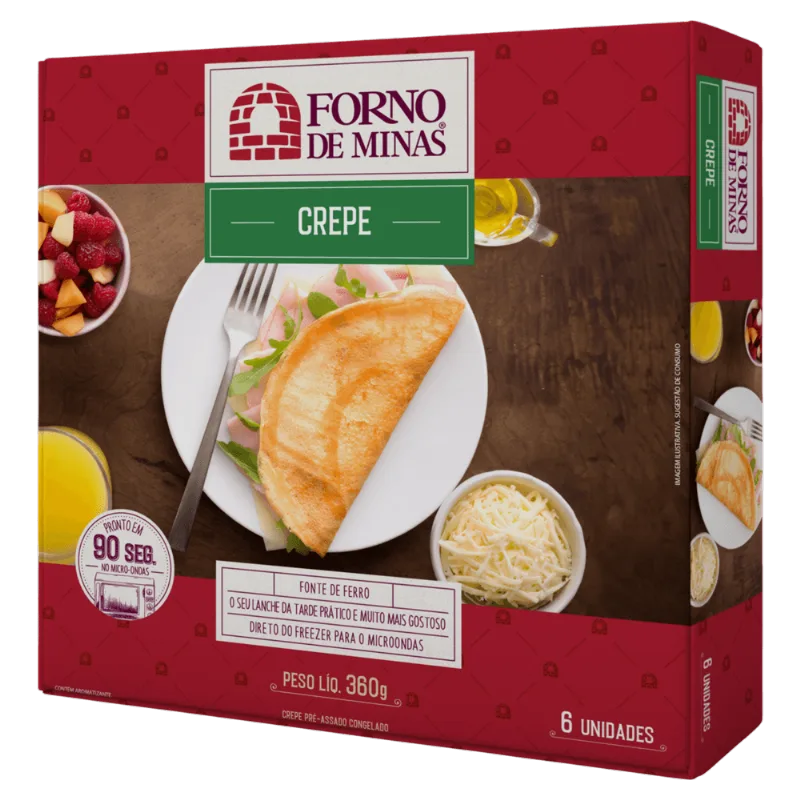 Crepe Congelado Tradicional Forno de Minas Caixa 360g 6 Unidades